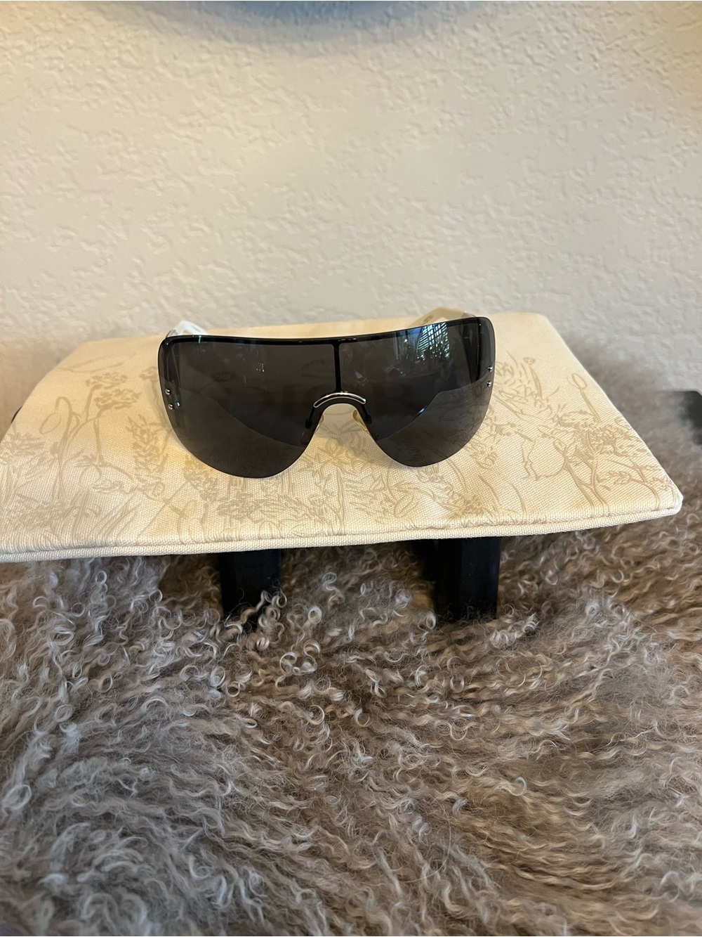 Dior Vintage ESCRIME 1 Black and White Shield Logo Sunglasses - Picture 4 of 11